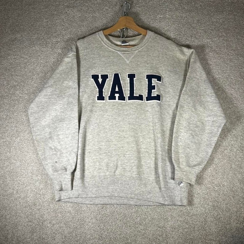 Vintage early 90s Yale university Russell athletic stitched college crewneck XL